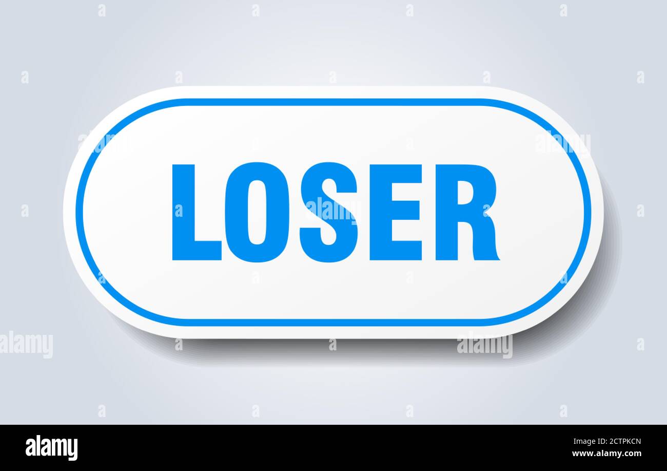 loser sign. rounded isolated sticker. white button Stock Vector Image ...