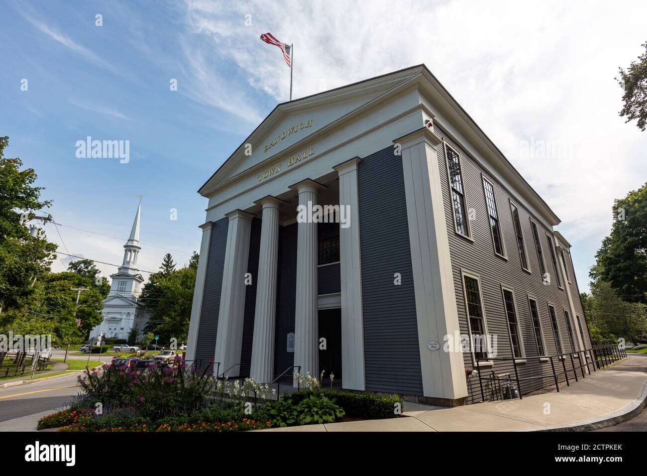 Sandwich Town Hall and Congregational Church , Sandwich, Massachusetts ...