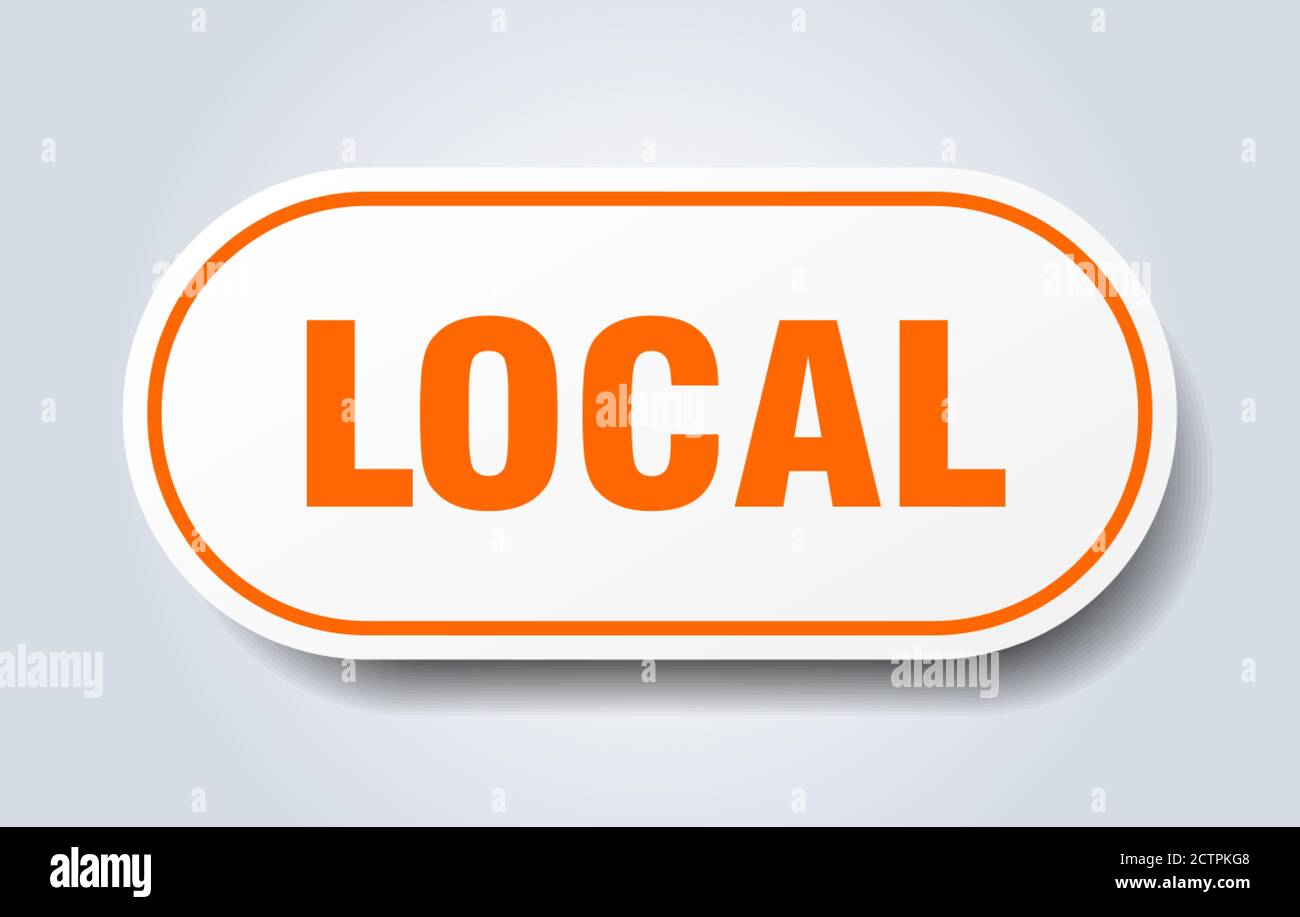 local sign. rounded isolated sticker. white button Stock Vector Image ...