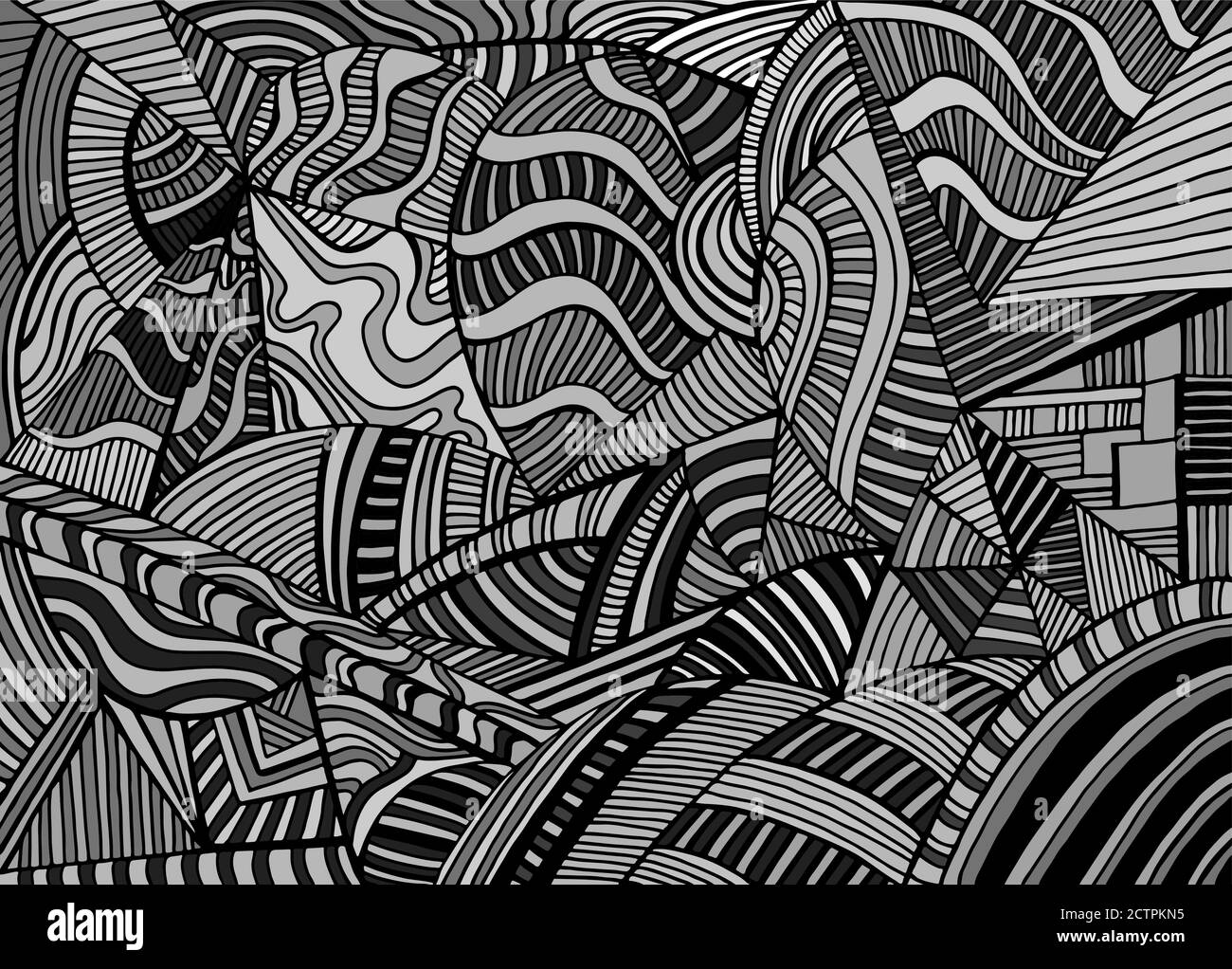 Abstract Geometric Shapes Black And White