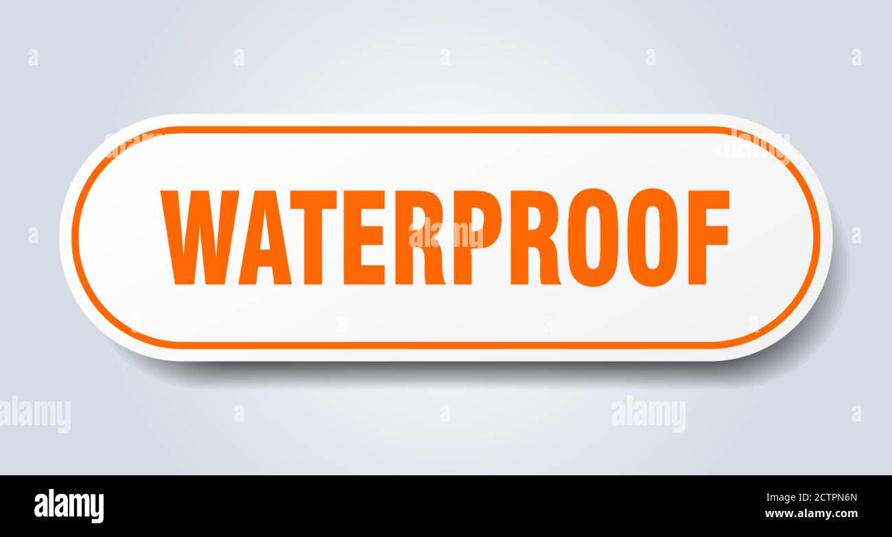 waterproof sign. rounded isolated sticker. white button Stock Vector ...