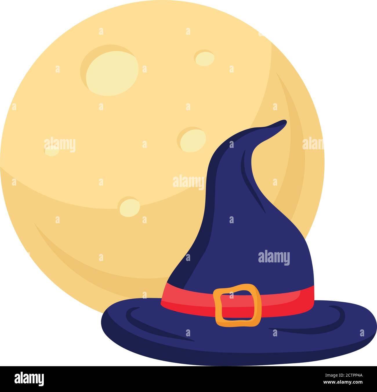 halloween witch hat with moon vector design Stock Vector Image & Art