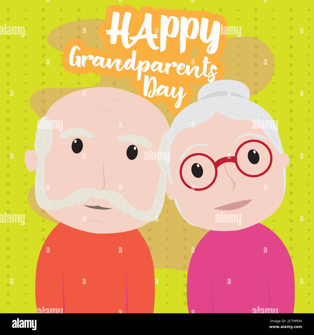 Happy gandparents day card. Happy old couple - Vector Stock Vector ...