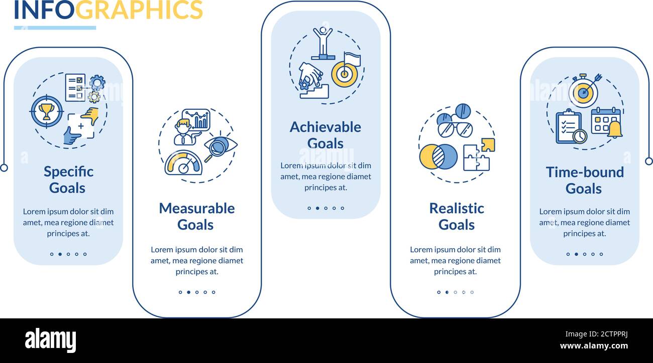 Smart goals definition vector infographic template Stock Vector