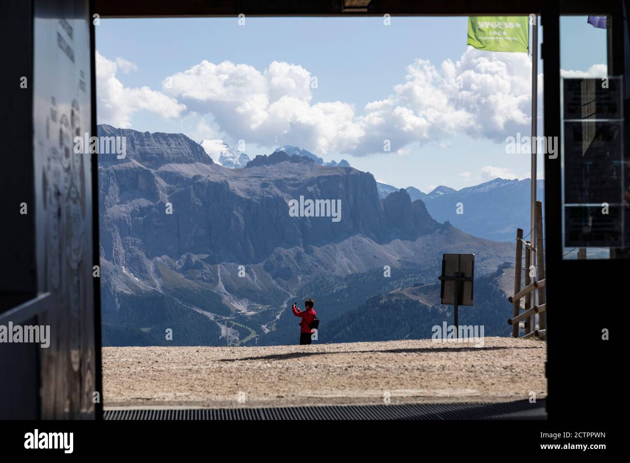 View from the Seceda cable car station of Sella Massif, Val Gardena