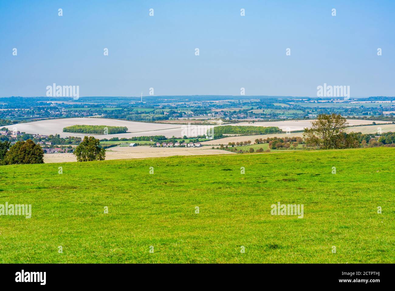 View of English countryside from Dunstable Downs in the Chiltern Hills
