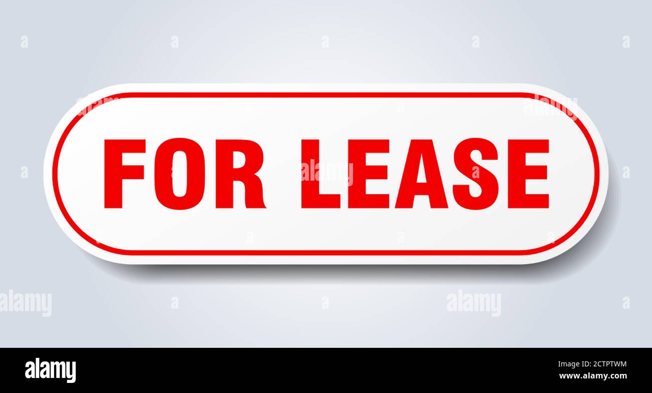 for lease sign. rounded isolated sticker. white button Stock Vector