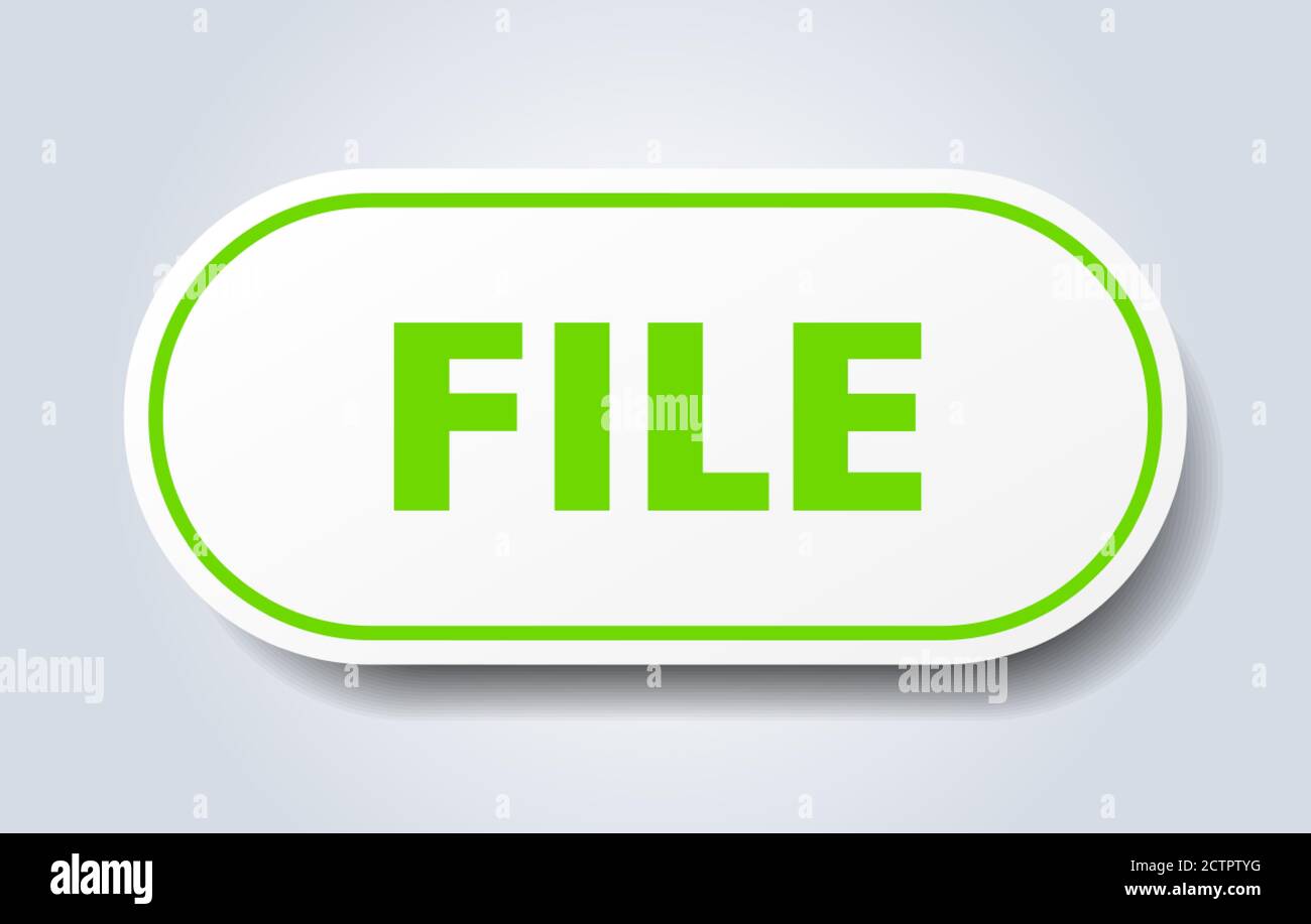 file sign. rounded isolated sticker. white button Stock Vector Image ...