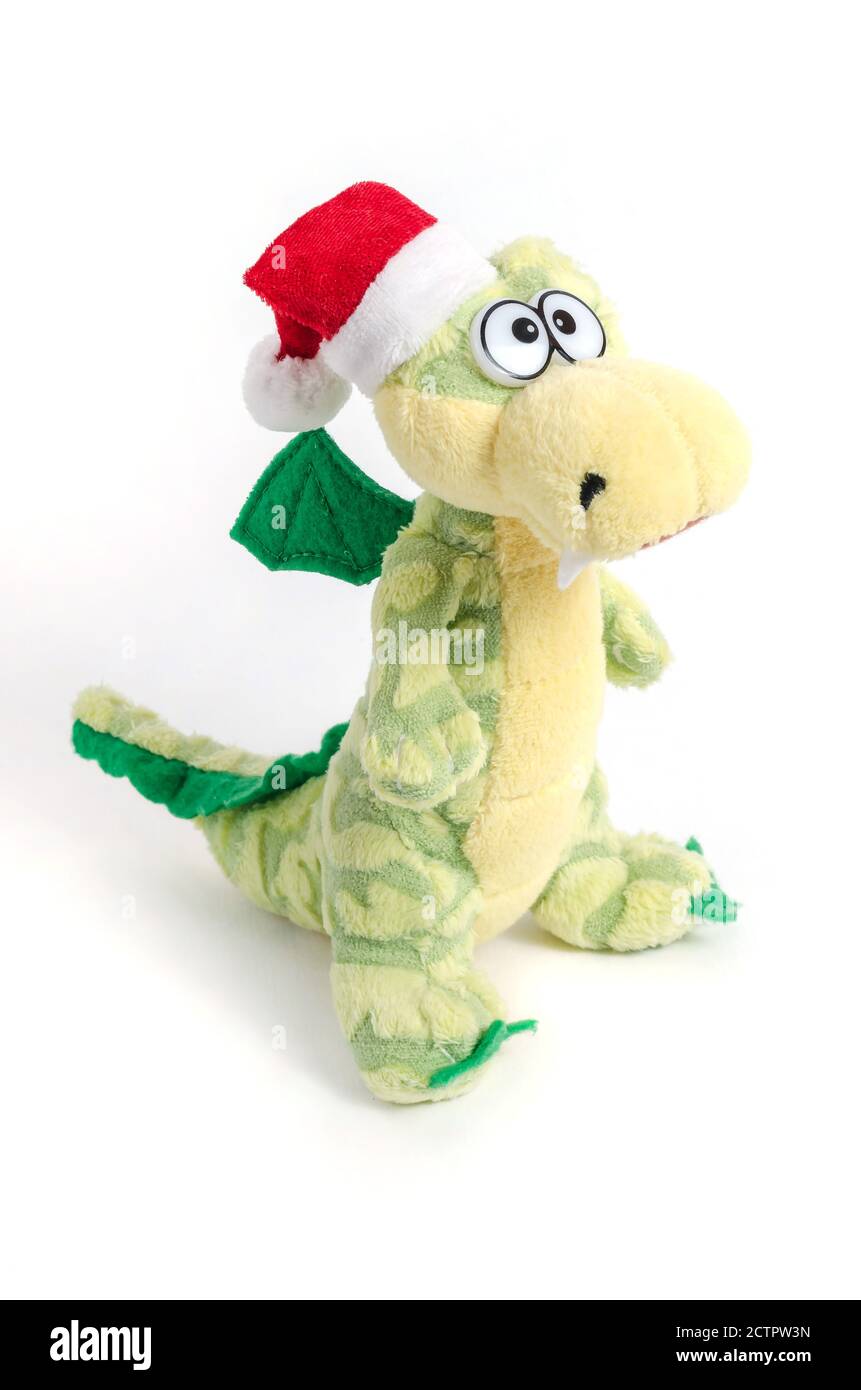 Soft toy dragon isolated on white background. Stock Photo