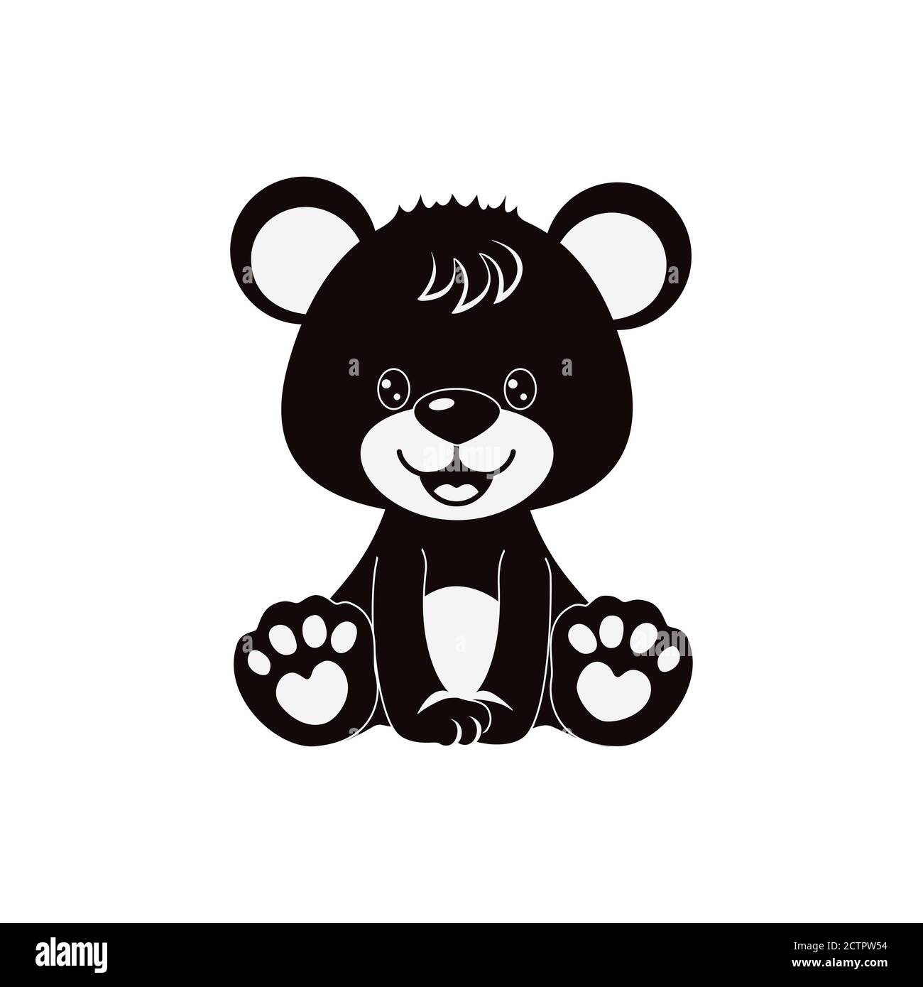 Cute black teddy bear isolated on white background. Vector illustration Stock Photo - Alamy Cute black teddy bear isolated on white background. Vector illustration Stock Photo - Alamy