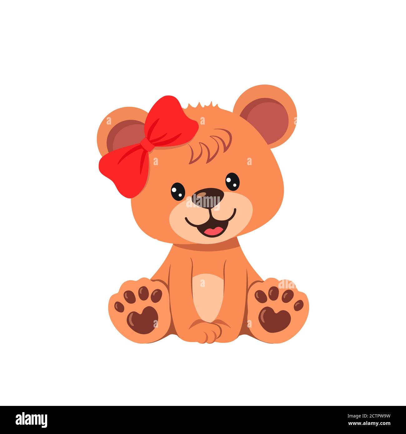 Cute teddy bear girl isolated on white background. Vector illustration  Stock Photo - Alamy