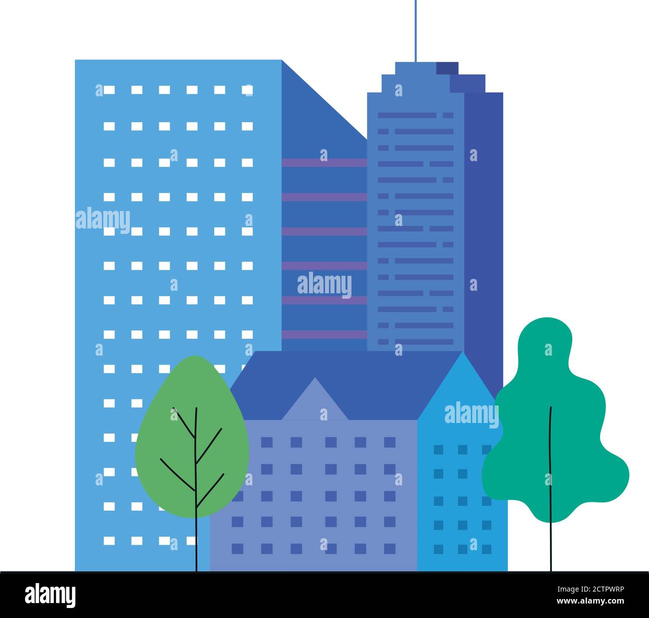 city buildings with trees vector design Stock Vector Image & Art - Alamy