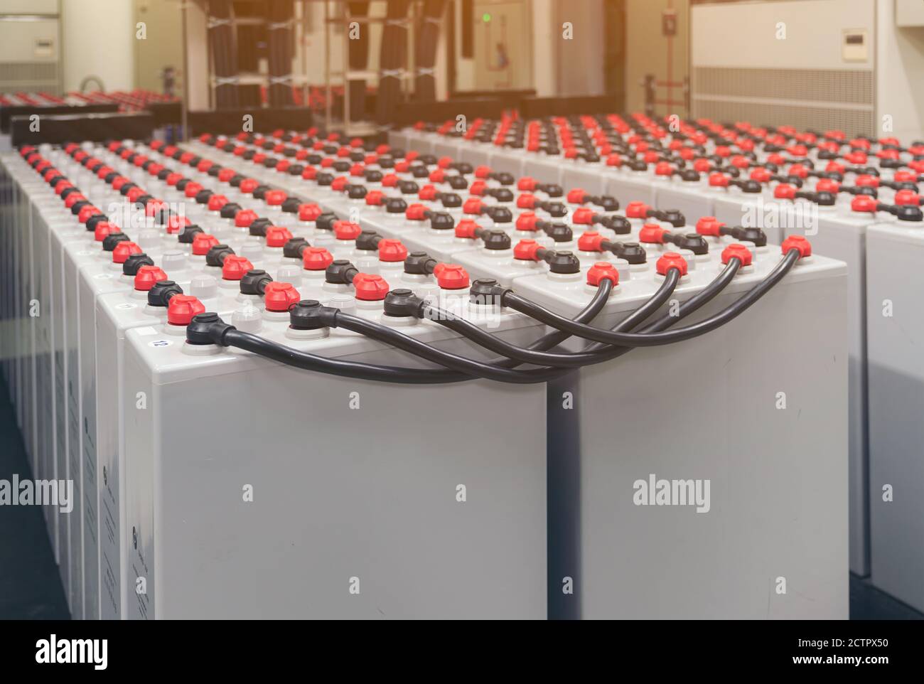 Battery pack in battery room in power plant for supply electricity in