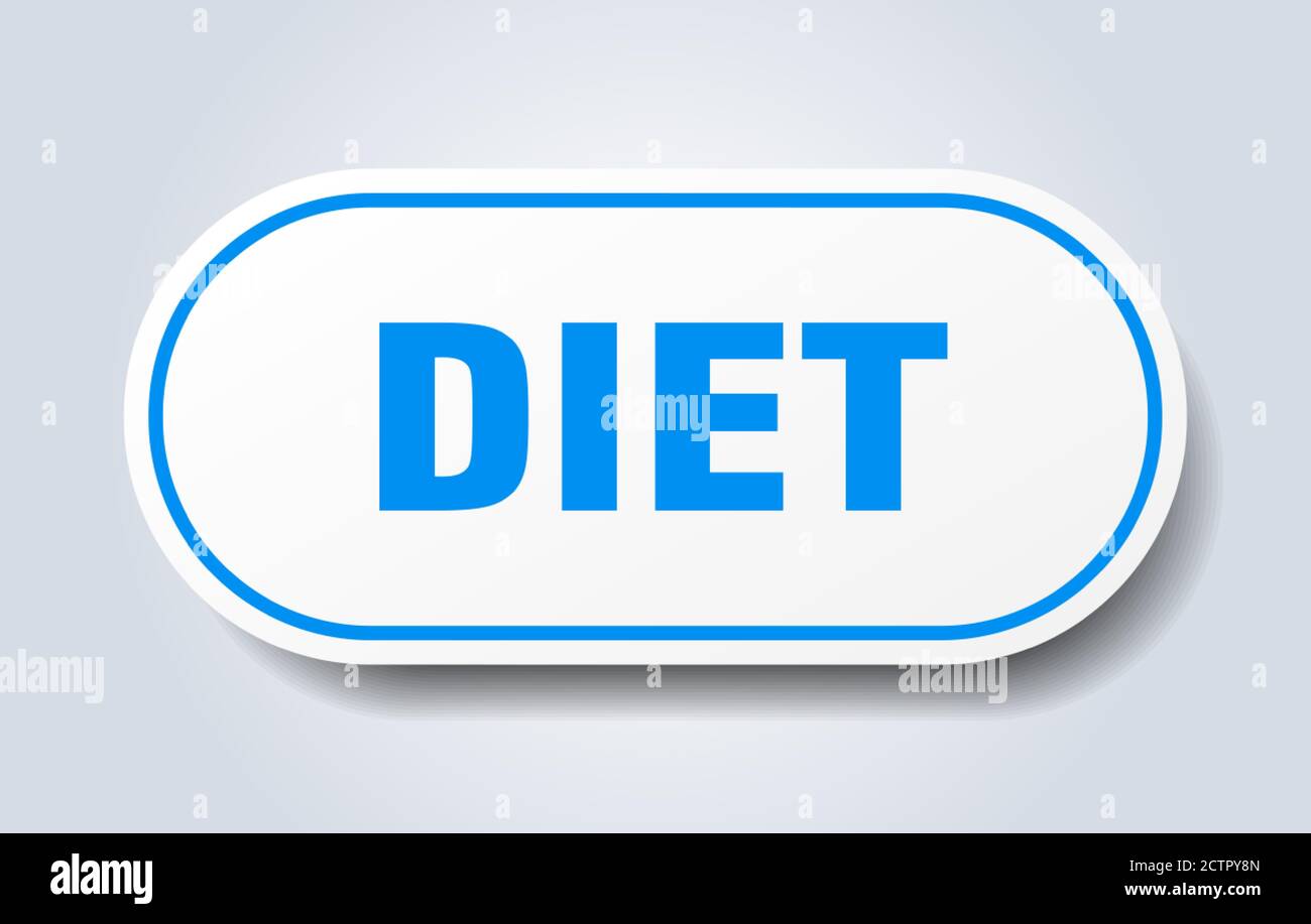 diet sign. rounded isolated sticker. white button Stock Vector Image ...