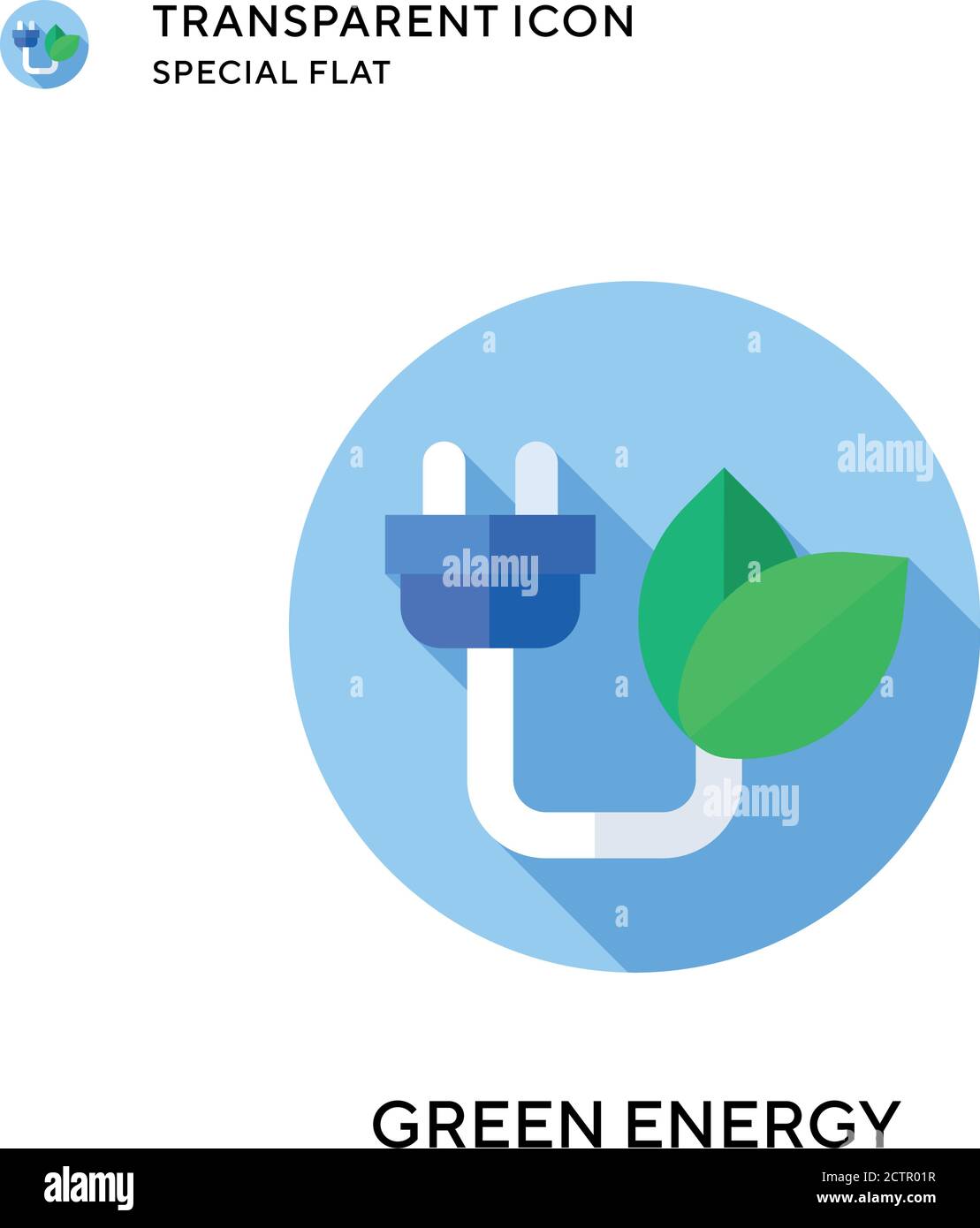 Green energy vector icon. Flat style illustration. EPS 10 vector Stock ...