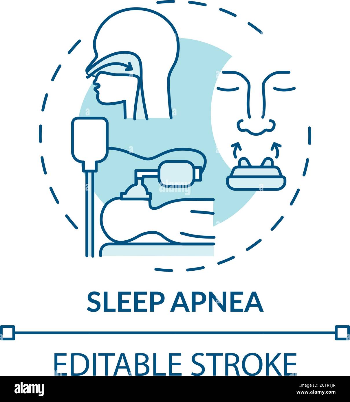 Sleep apnea turquoise concept icon Stock Vector Image & Art Alamy