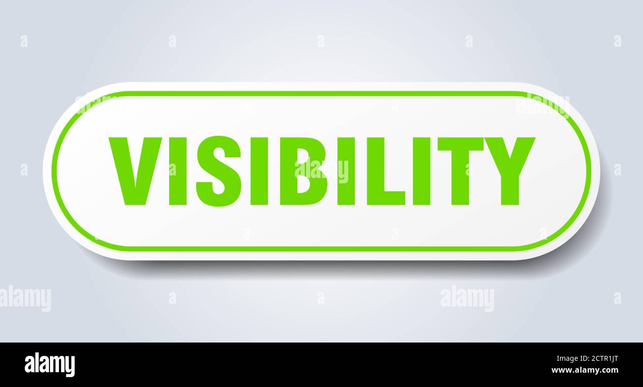 visibility sign. rounded isolated sticker. white button Stock Vector ...