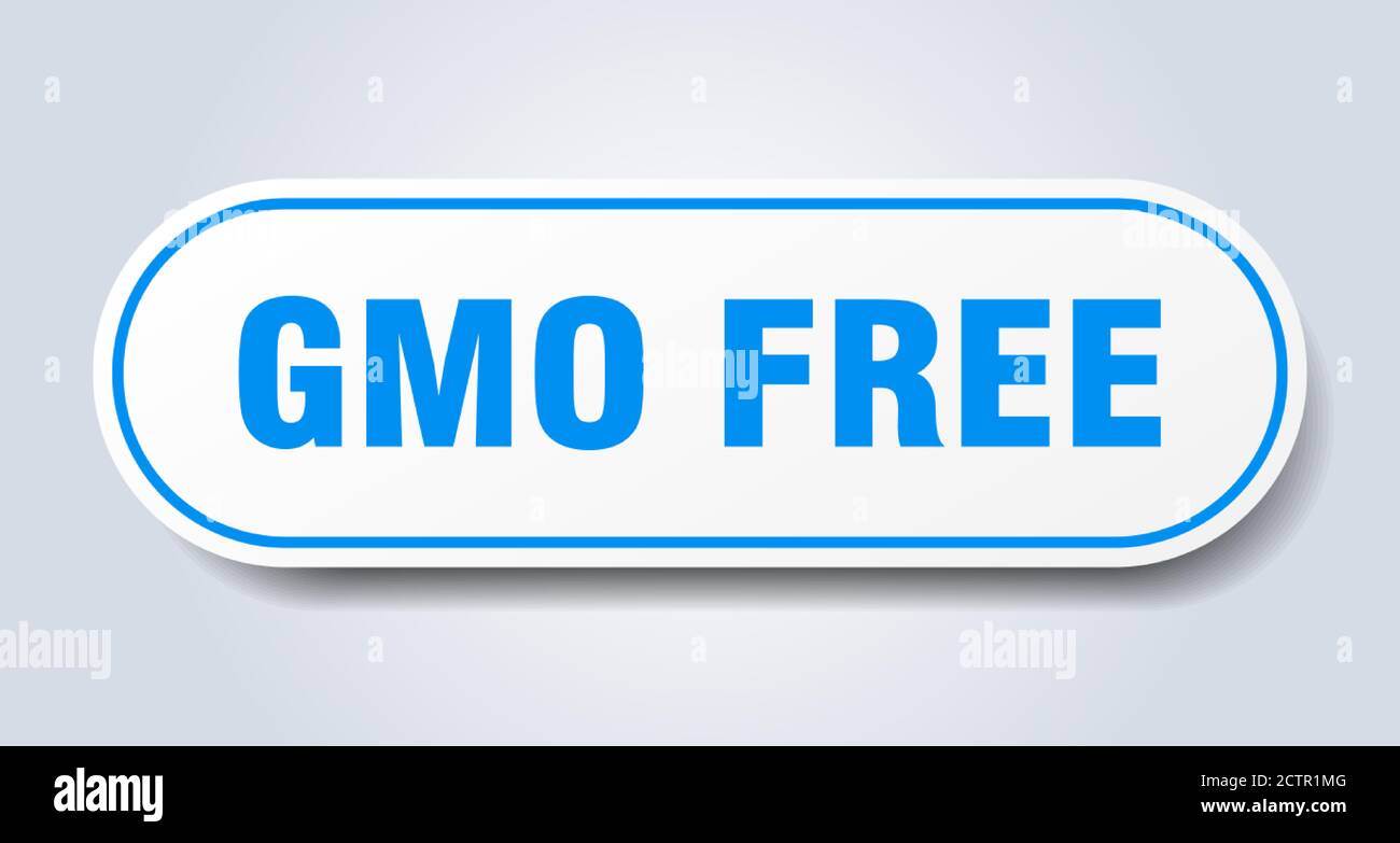 gmo free sign. rounded isolated sticker. white button Stock Vector