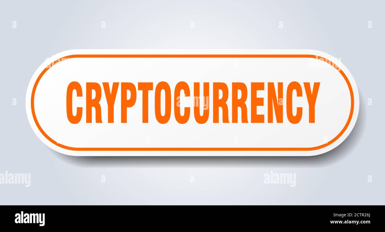 cryptocurrency sign. rounded isolated sticker. white button Stock ...