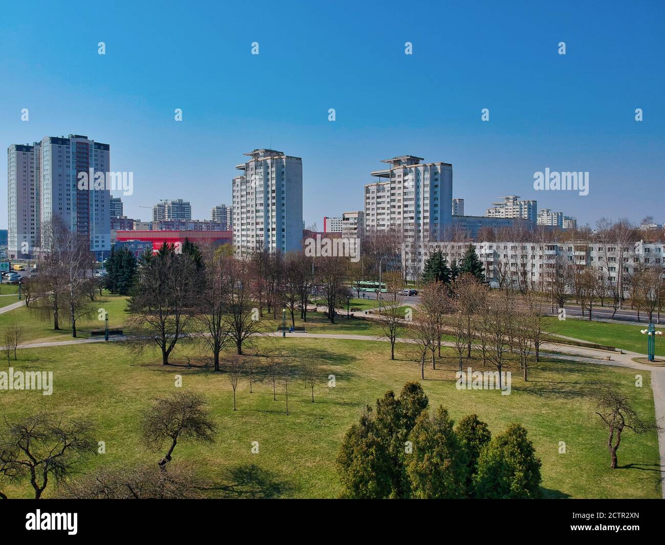 Aerial view of Minsk, Belarus, Vostok district Stock Photo Alamy