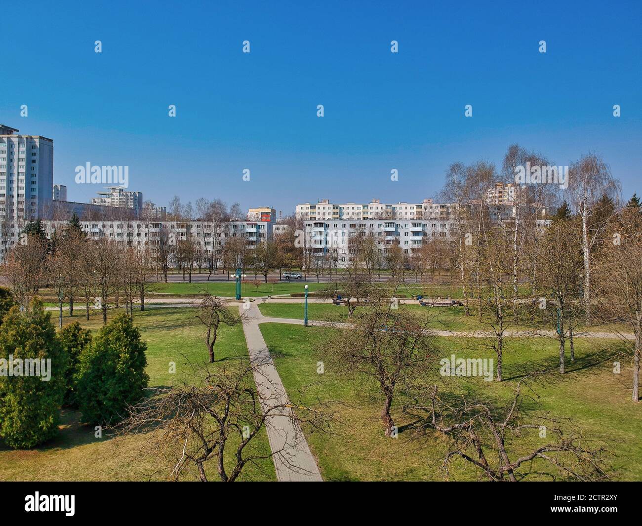 Aerial view of Minsk, Belarus, Vostok district Stock Photo Alamy