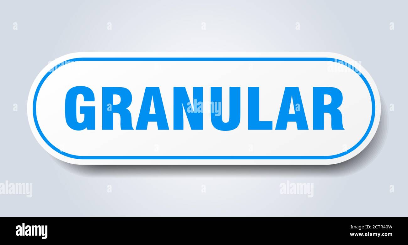 granular sign. rounded isolated sticker. white button Stock Vector ...