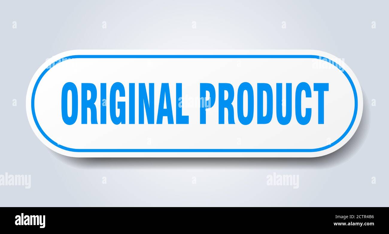 original product sign. rounded isolated sticker. white button Stock ...