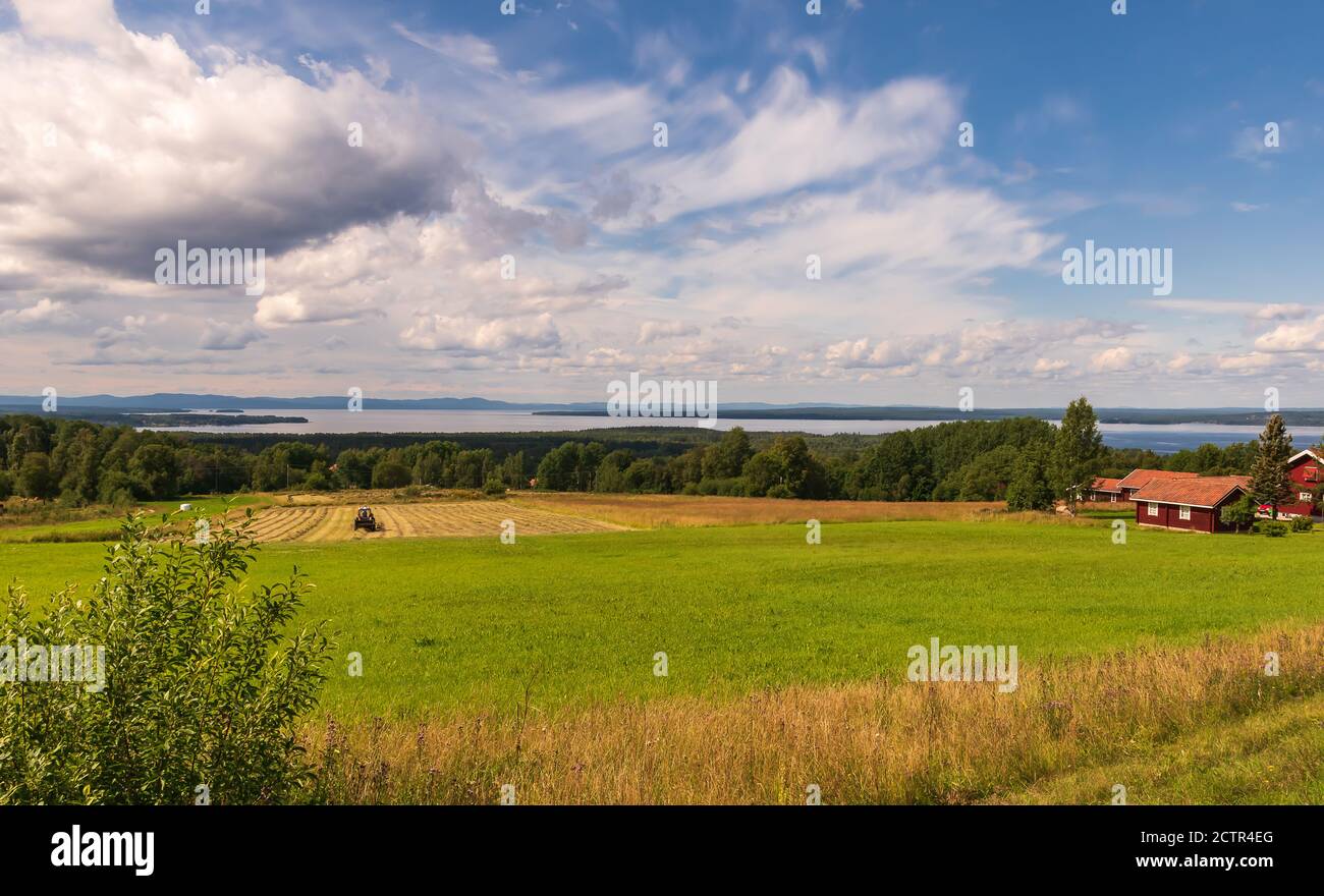 View of the Swedish Siljan which is located in the beautiful part of the valleys province Stock Photo