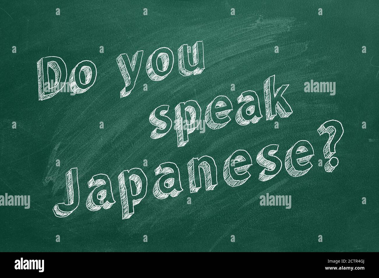 Hand drawing "Do you speak Japanese?" on green chalkboard Stock Photo Alamy
