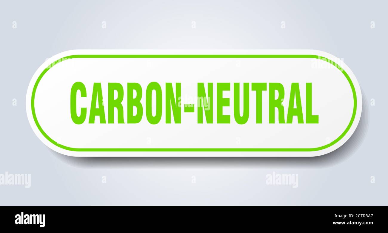 carbon-neutral sign. rounded isolated sticker. white button Stock ...