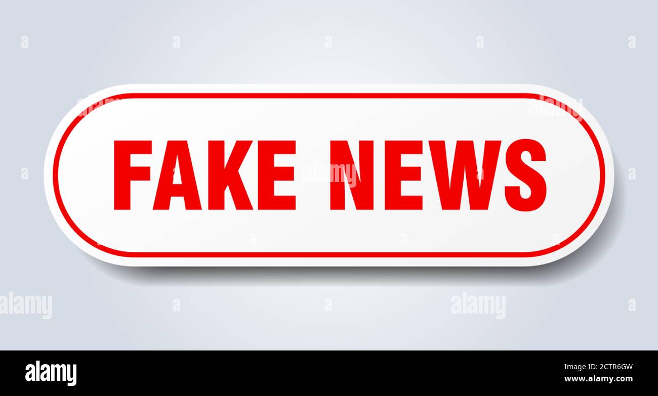 fake news sign. rounded isolated sticker. white button Stock Vector ...