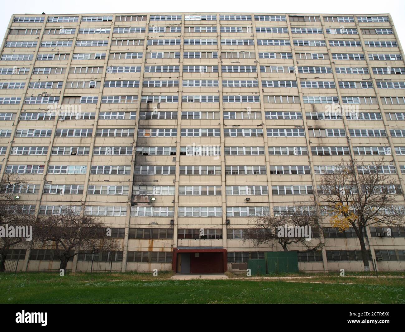 Archival 2009 view of Caprini Green public housing project tower in Chicago Illinois.   Tower was torn down in 2010. Stock Photo