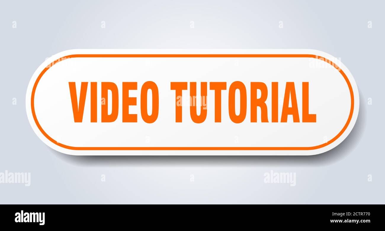 video tutorial sign. rounded isolated sticker. white button Stock ...