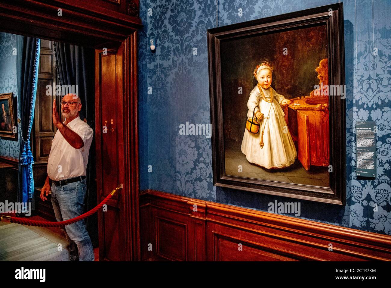 Painting in the new room.The Mauritshuis museum is furnishing a new room for a permanent presentation of works dedicated to Johan Maurits, Count of Nassau-Siegen and client of the Mauritshuis. Stock Photo