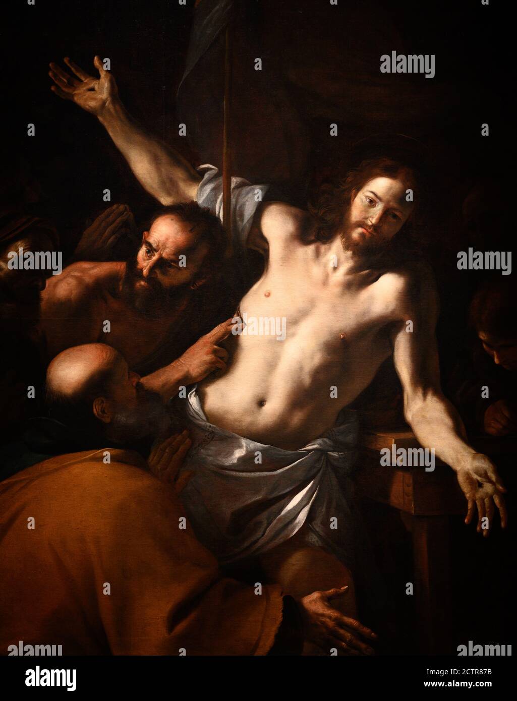 The Incredulity of Thomas (c. 1656/60) by Mattia Preti (1613 – 1699). Stock Photo