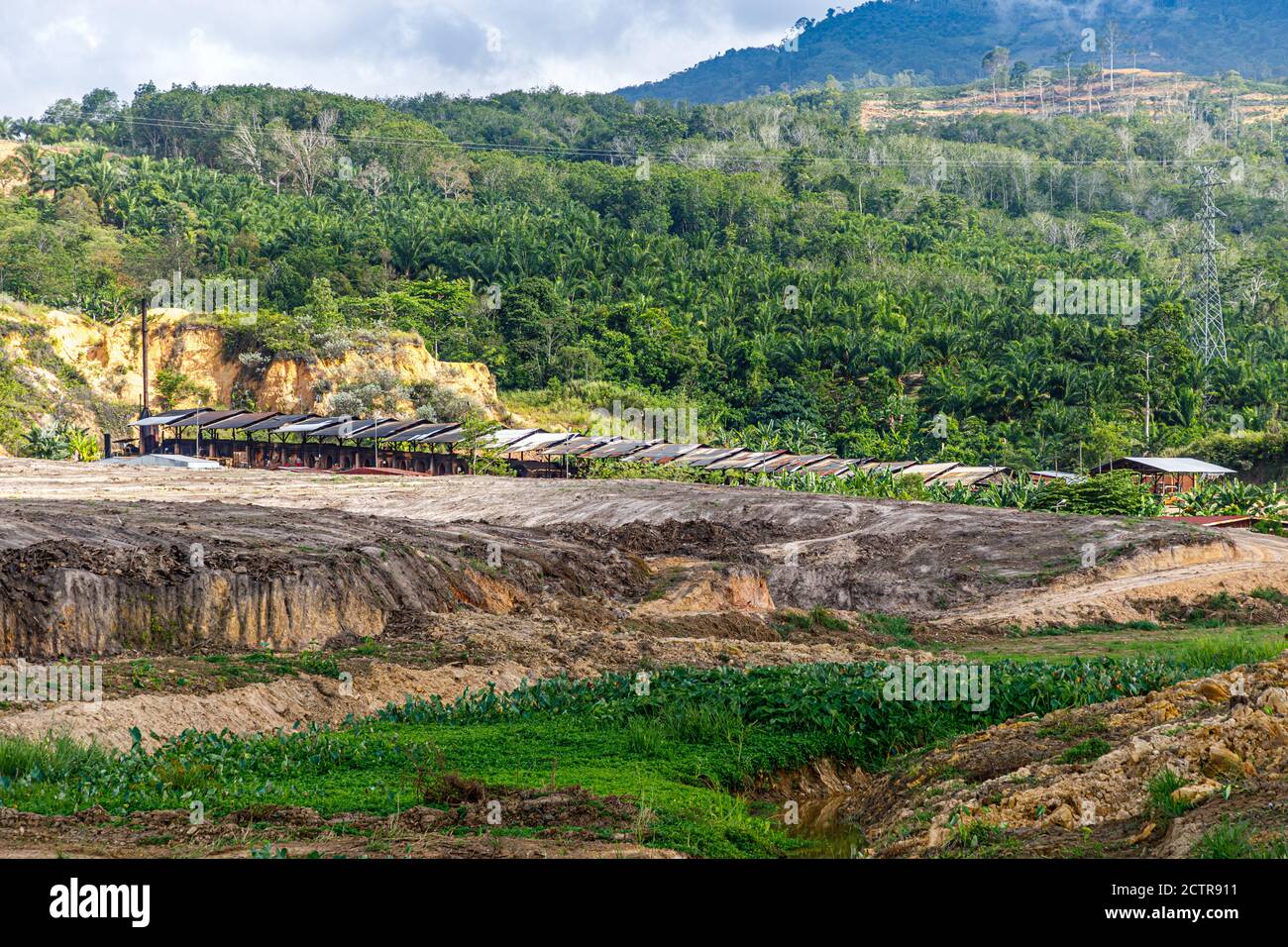 Sigapon, Sabah, Malaysia: Sigapon, Sabah, Malaysia - May 31 2019: The compound and kilns of Keningau Bricks Sdn Bhd Stock Photo