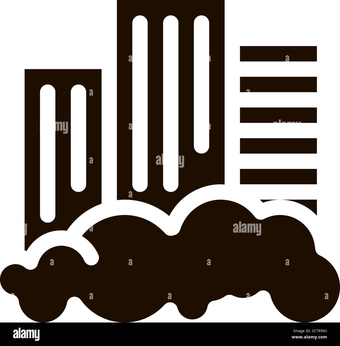 Building Skyscraper And Smog Vector Icon Stock Vector