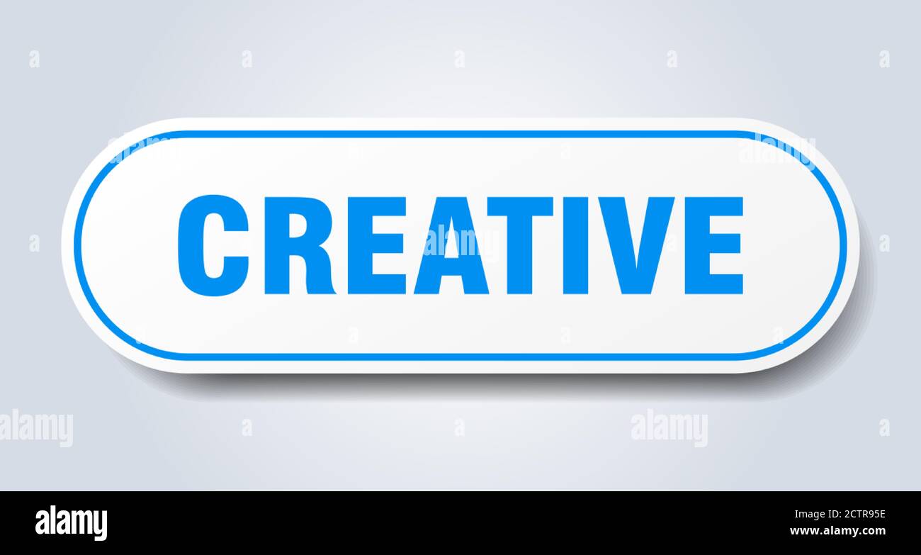 creative sign. rounded isolated sticker. white button Stock Vector ...