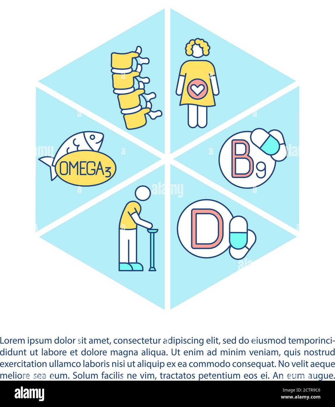 Vitamins for healthy bones concept icon with text Stock Vector
