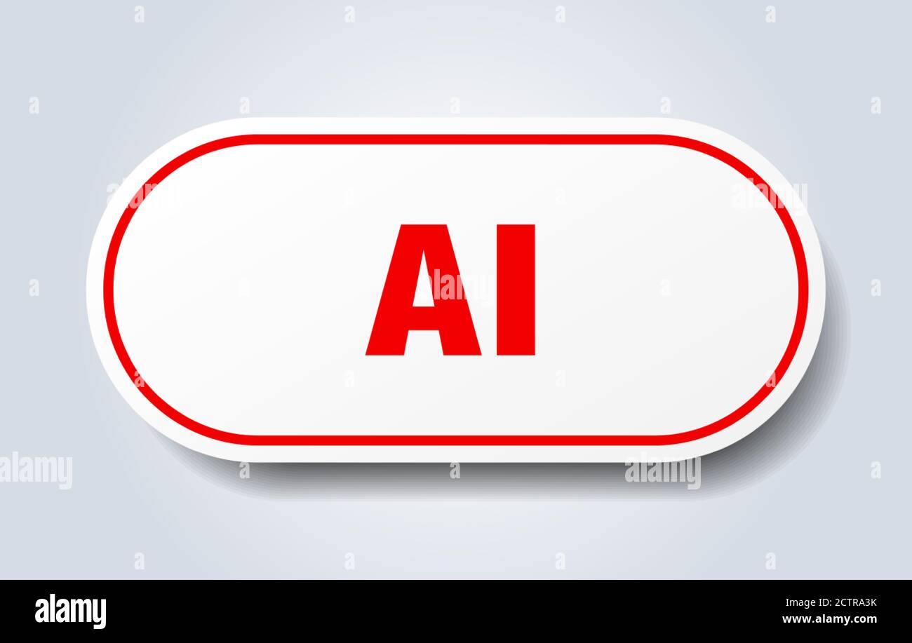 ai sign. rounded isolated sticker. white button Stock Vector Image ...