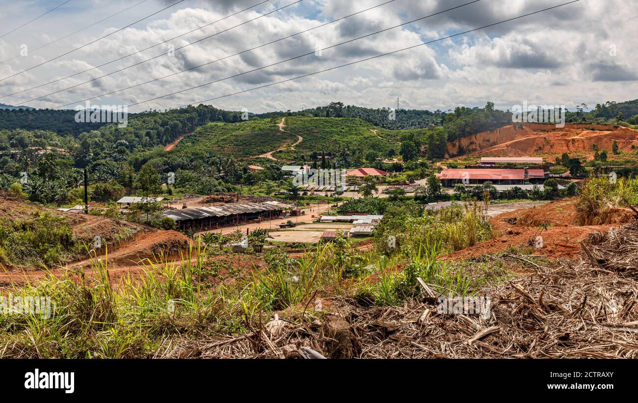 Sigapon, Sabah, Malaysia: Sigapon, Sabah, Malaysia - May 31 2019: The compound and kilns of Keningau Bricks Sdn Bhd Stock Photo