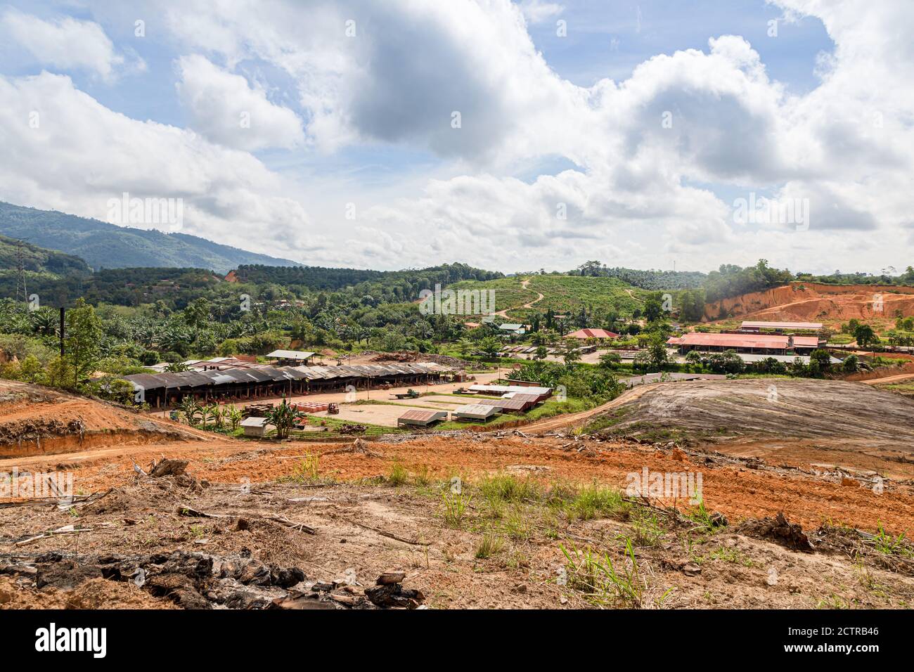Sigapon, Sabah, Malaysia: Sigapon, Sabah, Malaysia - May 31 2019: The compound and kilns of Keningau Bricks Sdn Bhd Stock Photo