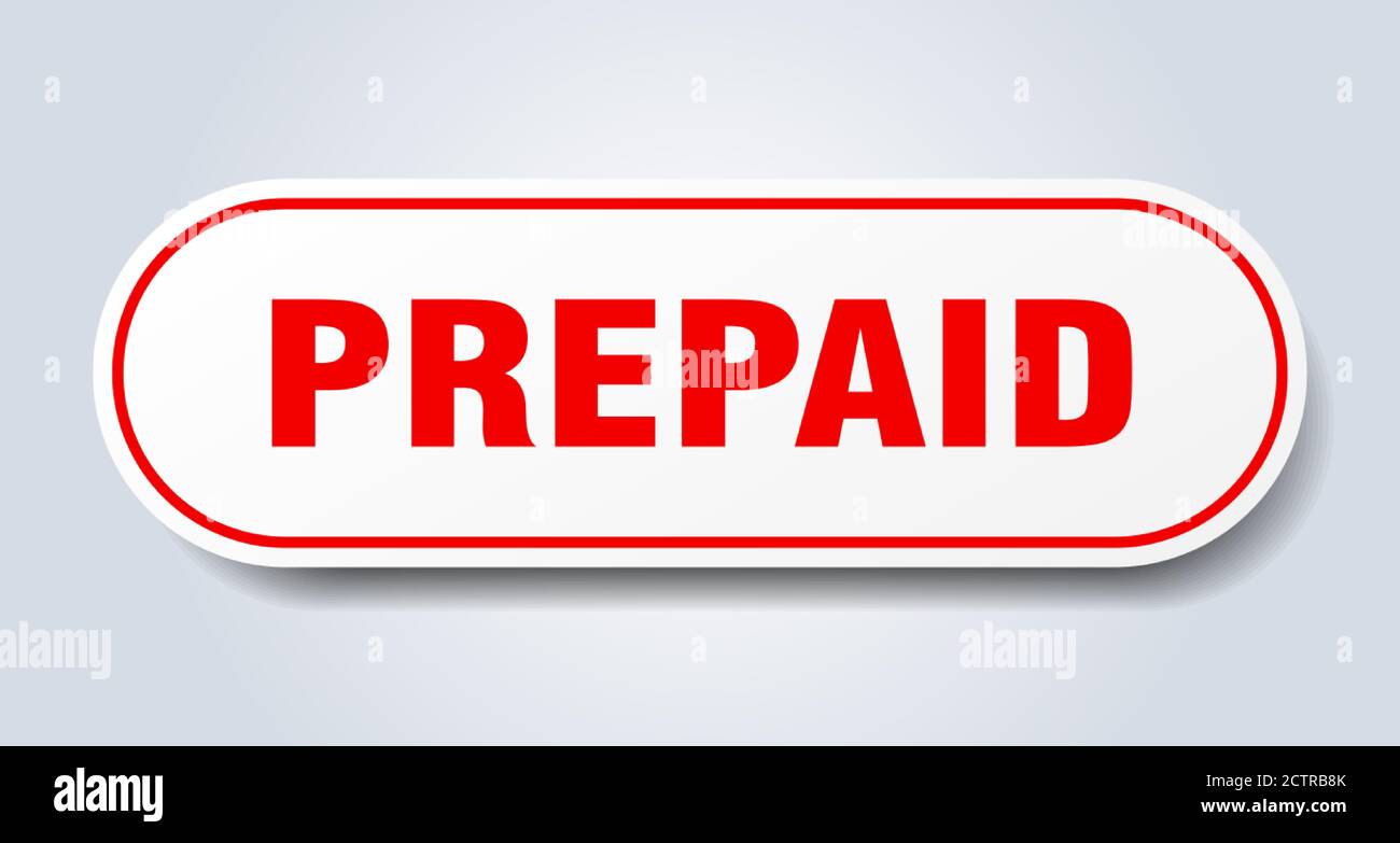 prepaid sign. rounded isolated sticker. white button Stock Vector Image ...