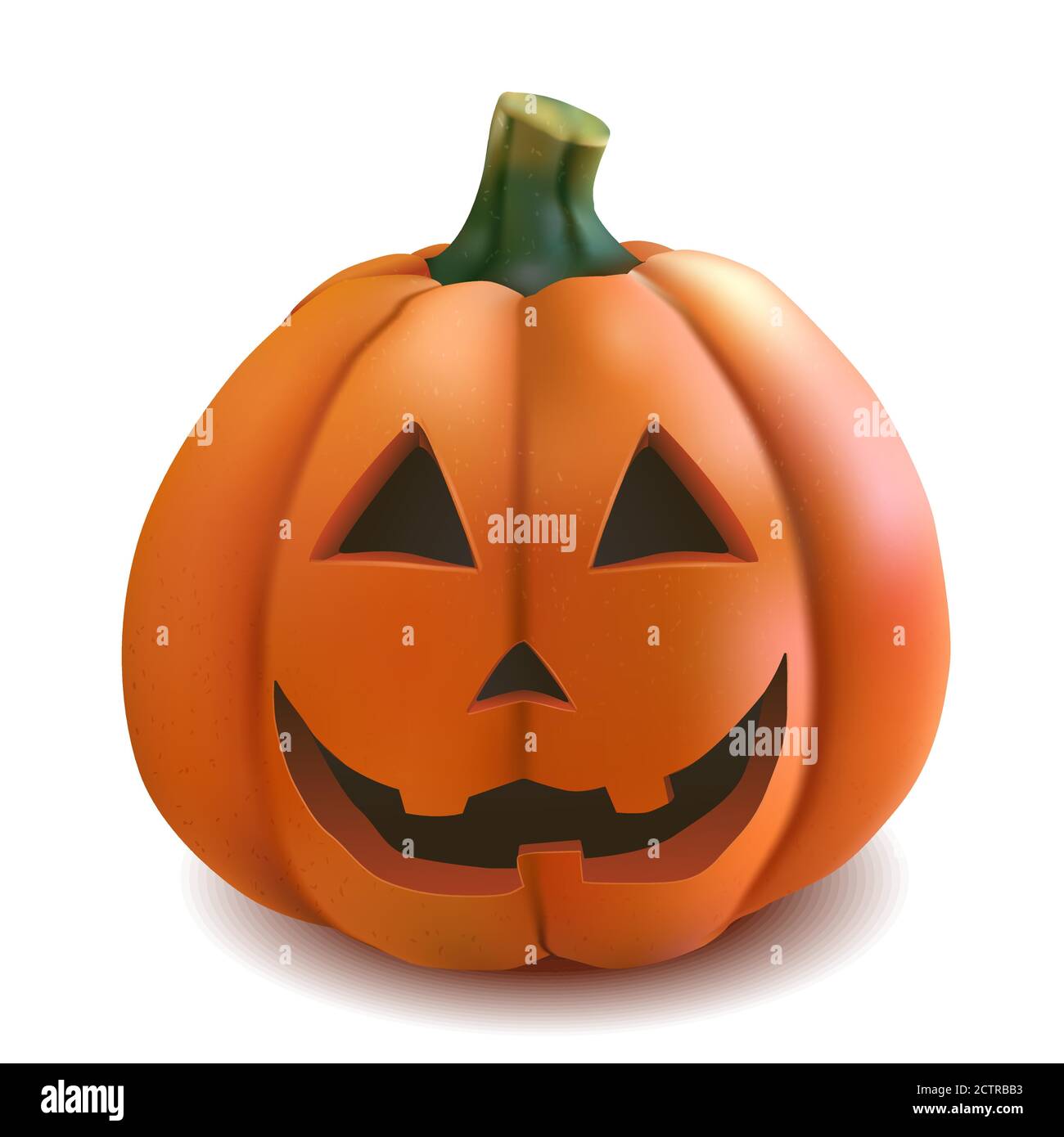 Realistic Halloween pumpkin isolated on white Vector Illustration Stock ...