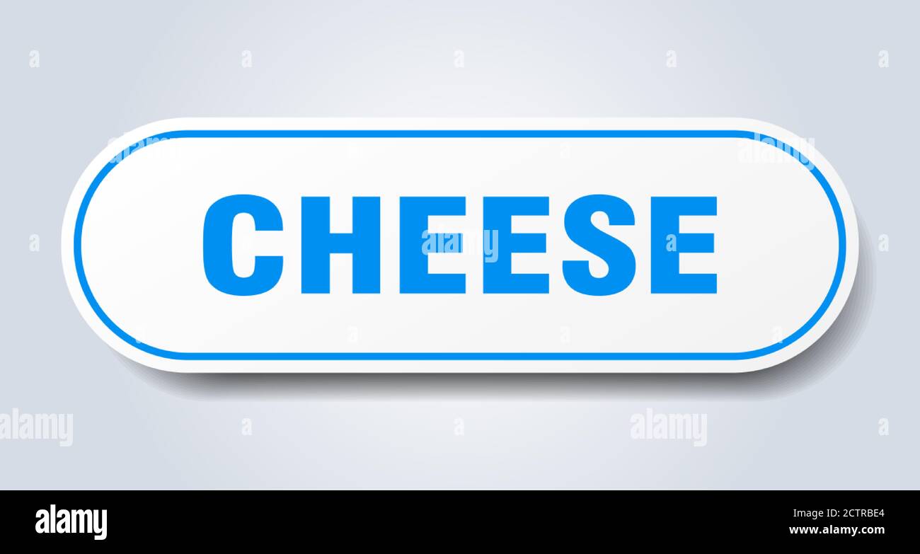 cheese sign. rounded isolated sticker. white button Stock Vector Image ...