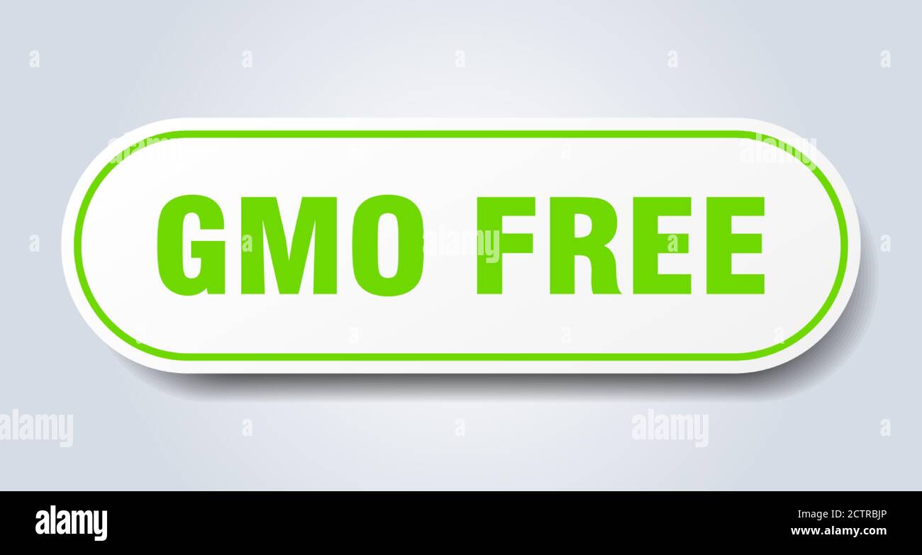 gmo free sign. rounded isolated sticker. white button Stock Vector
