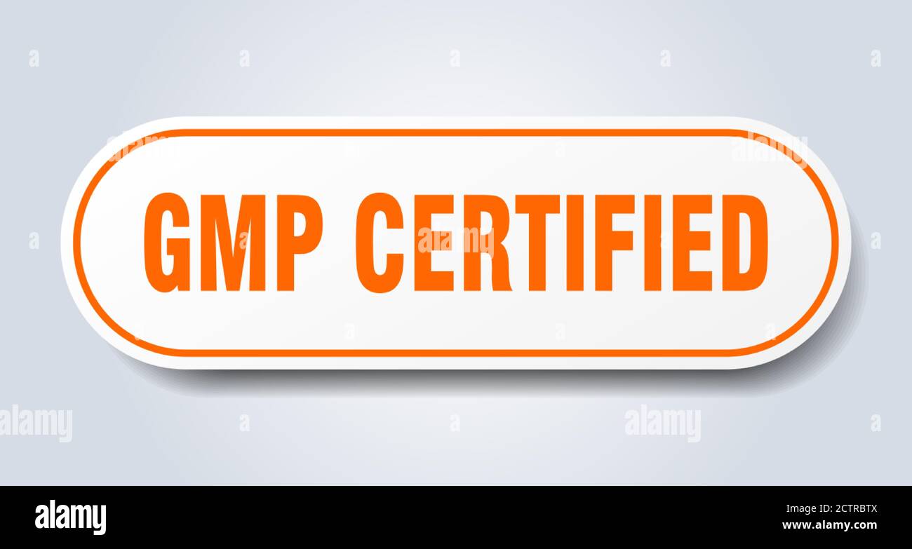 gmp certified sign. rounded isolated sticker. white button Stock Vector ...