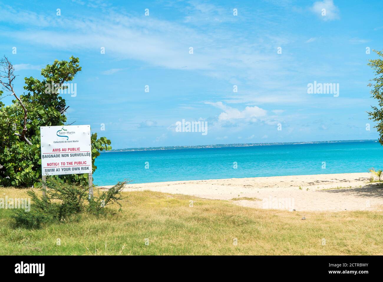 Happy bay beach on the caribbean island of saint martin. Happy bay beach on st.maarten Stock