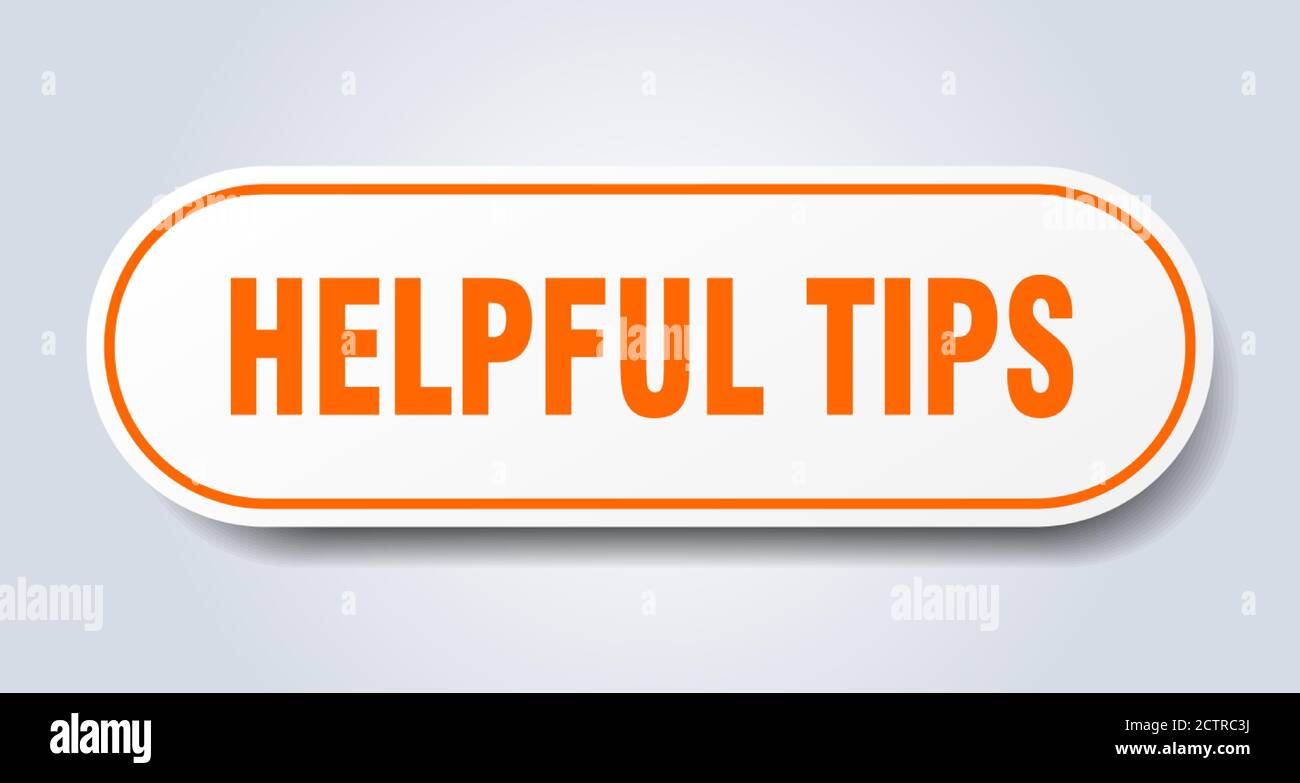 helpful tips sign. rounded isolated sticker. white button Stock Vector