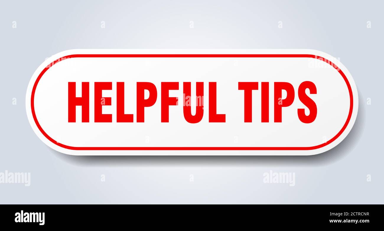helpful tips sign. rounded isolated sticker. white button Stock Vector
